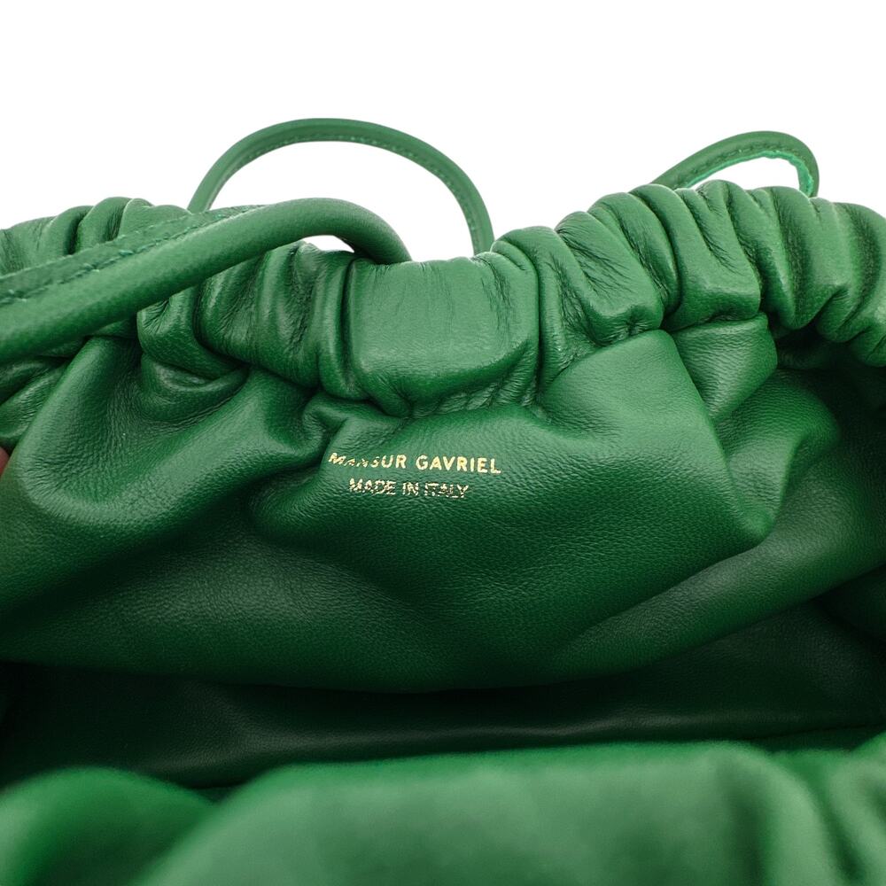 MANSUR GAVRIEL Mini Cloud Clutch Bag in Emerald Shearling - Picture 11 of 13